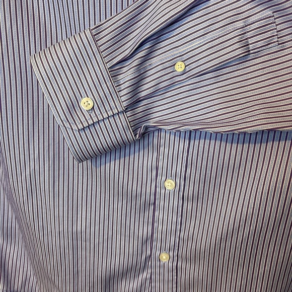 Michael Kors Mens Purple Striped Long Sleeve Button Up Dress Shirt XL Cotton NEW - Picture 2 of 8